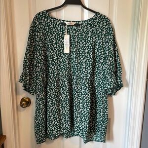 Green Floral Women's Blouse